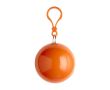 Poncho en plastique dans étui boule avec mousqueton couleur orange