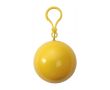 Poncho en plastique dans étui boule avec mousqueton couleur jaune