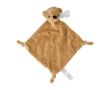 Doudou brodé à thème animal pour bébé, toucher doux couleur marron