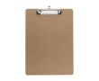 Porte-bloc en bois avec clip métallique pour feuilles A4 couleur marron