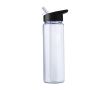 Bouteille en plastique recyclé avec paille pliable 750ml couleur noir