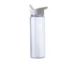 Bouteille en plastique recyclé avec paille pliable 750ml couleur blanc
