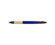 Stylo stylet en plastique et bambou, encre 3 couleurs couleur bleu