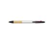 Stylo stylet en plastique et bambou, encre 3 couleurs couleur argenté