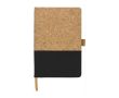 Carnet en liège et coton approx. A5 feuilles lignées couleur noir