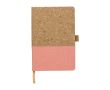 Carnet en liège et coton approx. A5 feuilles lignées couleur saumon