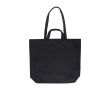 Sac en coton recyclé avec zip latéral et double poignée couleur noir