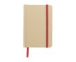 Carnet kraft à lignes env. A6, couverture en carton recyclé couleur rouge