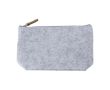Trousse de toilette en feutre recyclé, tirette en cuir synthétique couleur gris clair