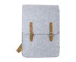 Sac à dos en feutre recyclé et cuir synthétique, 2 poches couleur gris clair