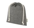 Sac moyen en coton recyclé GRS à cordon de serrage 150 g/m² couleur noir