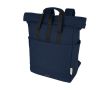 Sac à dos en coton recyclé pour PC 15” à rabat enroulable couleur bleu marine