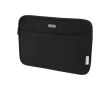 Pochette PC 14” en coton recyclé GRS à plaque en métal mate couleur noir