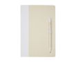 Set carnet et stylo en carton recyclé A5 pages lignées couleur blanc