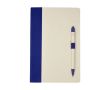 Set carnet et stylo en carton recyclé A5 pages lignées couleur bleu marine