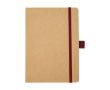 Carnet en papier recyclé avec porte-stylo A5 pages lignées couleur rouge