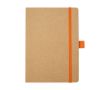Carnet en papier recyclé avec porte-stylo A5 pages lignées couleur orange