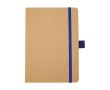 Carnet en papier recyclé avec porte-stylo A5 pages lignées couleur bleu