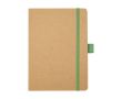 Carnet en papier recyclé avec porte-stylo A5 pages lignées couleur vert