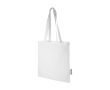 Sac en coton recyclé GRS avec longues poignées 140 g/m² couleur blanc
