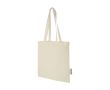 Sac en coton recyclé GRS avec longues poignées 140 g/m² couleur naturel