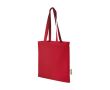 Sac en coton recyclé GRS avec longues poignées 140 g/m² couleur rouge