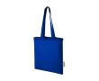 Sac en coton recyclé GRS avec longues poignées 140 g/m² couleur bleu roi