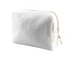 Trousse en coton gaufré zippée à tirette dorée 240 g/m² couleur blanc
