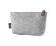 Trousse en feutre de polyester recyclé à fermeture éclair couleur gris