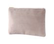 Trousse en velours avec fermeture et tirette à détails dorés couleur naturel