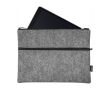 Porte-documents en feutre de polyester recyclé double zippé couleur gris