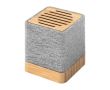 Enceinte sans fil, polyester recyclé et bambou, avec USB 3W couleur gris