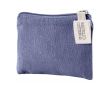 Porte-monnaie en coton recyclé GRS, tirette en tissu 140g/m² couleur bleu