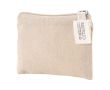 Porte-monnaie en coton recyclé GRS, tirette en tissu 140g/m² couleur naturel