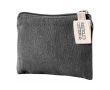 Porte-monnaie en coton recyclé GRS, tirette en tissu 140g/m² couleur noir