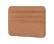 Porte-cartes en cuir recyclé à 3 compartiments pour cartes couleur marron clair
