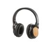 Casque sans fil avec détails en bambou et Bluetooth 5.0 couleur noir