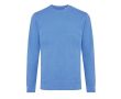 Sweat chiné en coton biologique 340 g/m2 Iqoniq Denali couleur bleu chiné