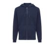 Sweat zippé en coton écologique 340 g/m2 Iqoniq Abisco  couleur bleu marine