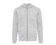 Sweat zippé en coton écologique 340 g/m2 Iqoniq Abisco  couleur gris clair chiné