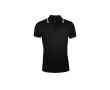 Polo bicolore en coton pour homme 200 g/m2 SOL'S Pasadena couleur blanc/noir