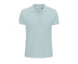 Polo logoté en coton biologique couleur bleu pastel