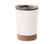 Gobelet à emporter en inox avec base en liège 300 ml couleur blanc