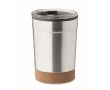 Gobelet à emporter en inox avec base en liège 300 ml couleur argenté mat