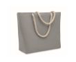 Sac en coton recyclé à anses en corde naturelle 220 g/m² couleur gris