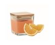 Bougie et bougeoir en verre et bambou plusieurs senteurs 50g couleur orange