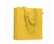 Sac en coton bio coloré à soufflet et longues anses 220 g/m² couleur jaune