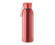 Bouteille en inox à couvercle, anse silicone assortie 650 ml couleur rouge