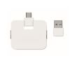 Hub USB à 4 ports avec USB et sorties type-A et type-C couleur blanc