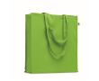 Sac en coton bio coloré à soufflet et longues anses 220 g/m² couleur vert lime
